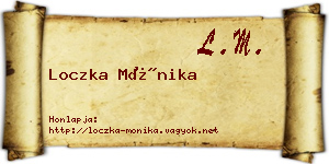 Loczka Mónika névjegykártya